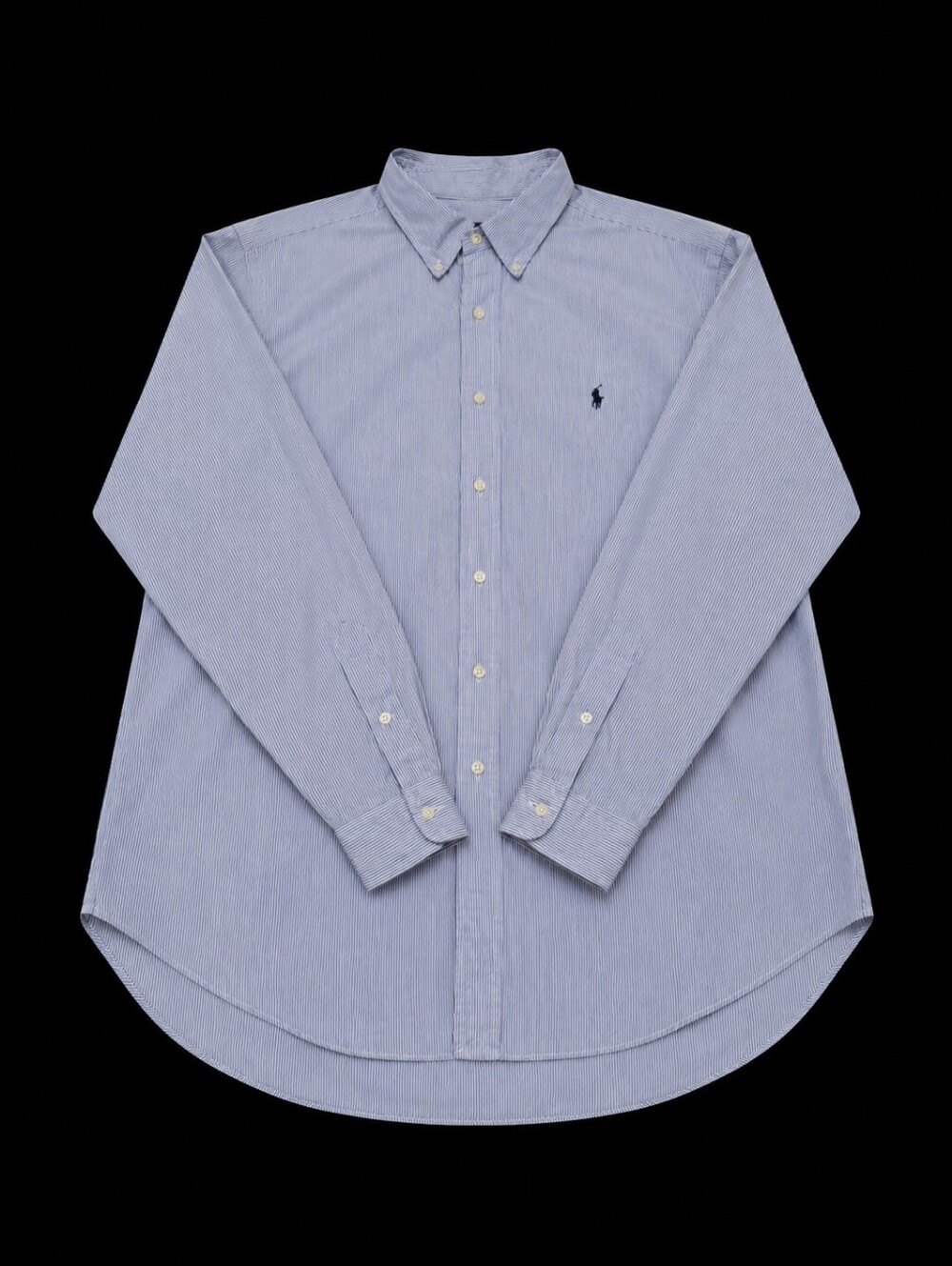 Ralph Lauren Blake Blue/White Striped Button-Down Cotton Shirt Men Size X-Large - Picture 10 of 16